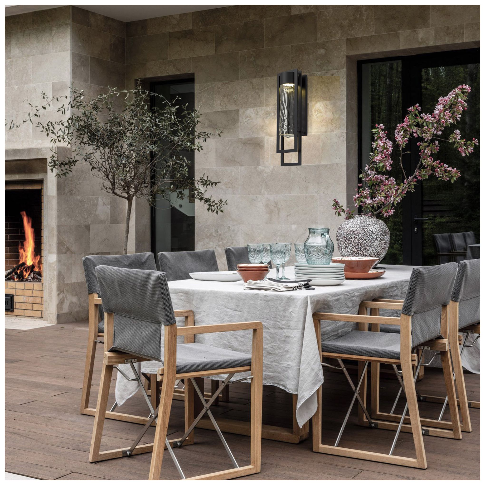 Image 7 Alteck 2 Step 25" High Sand Black LED Wall Sconce more views