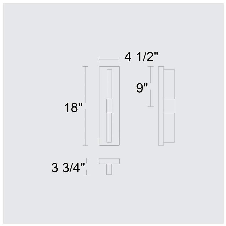 Image 7 Alteck Arles 18" High Black LED Wall Sconce more views