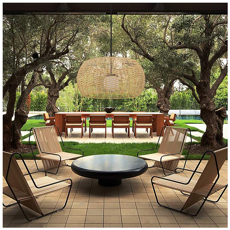Image 4 Alteck Aruba 32" Wide Outdoor Rattan LED Pendant more views