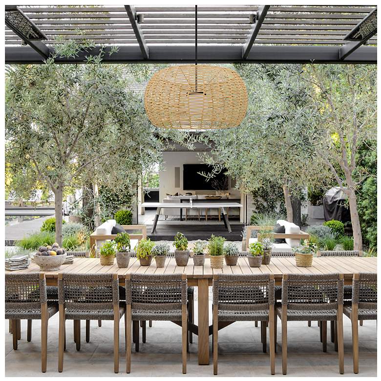 Image 7 Alteck Aruba 32" Wide Outdoor Rattan LED Pendant more views