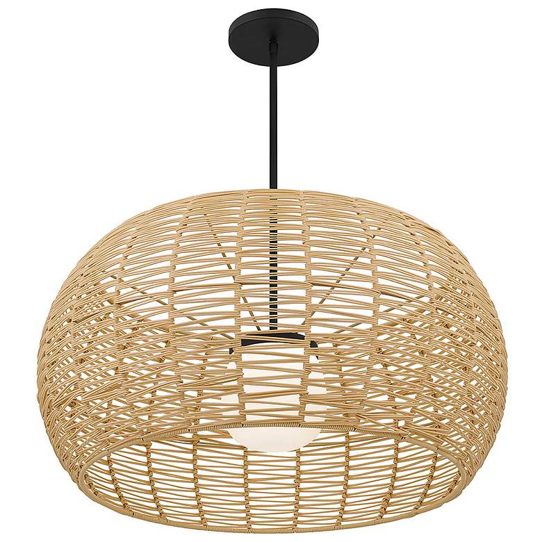 Image 3 Alteck Aruba 32" Sand Black/Rattan LED Pendant more views