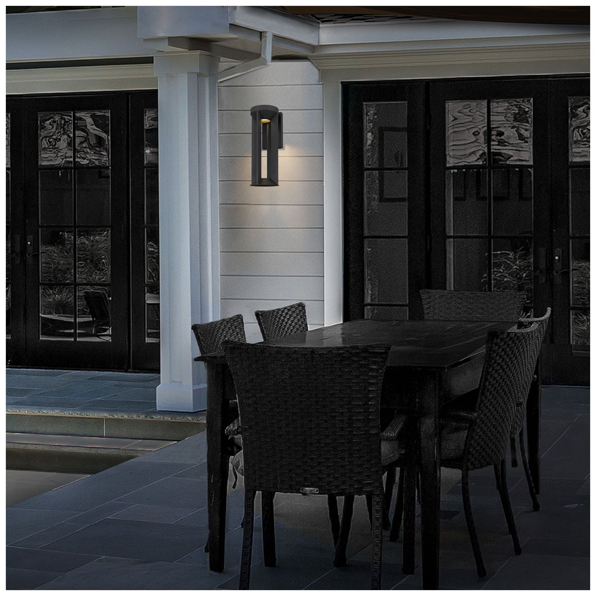 Image 6 Alteck Aura 16" High Sand Black LED Wall Sconce more views