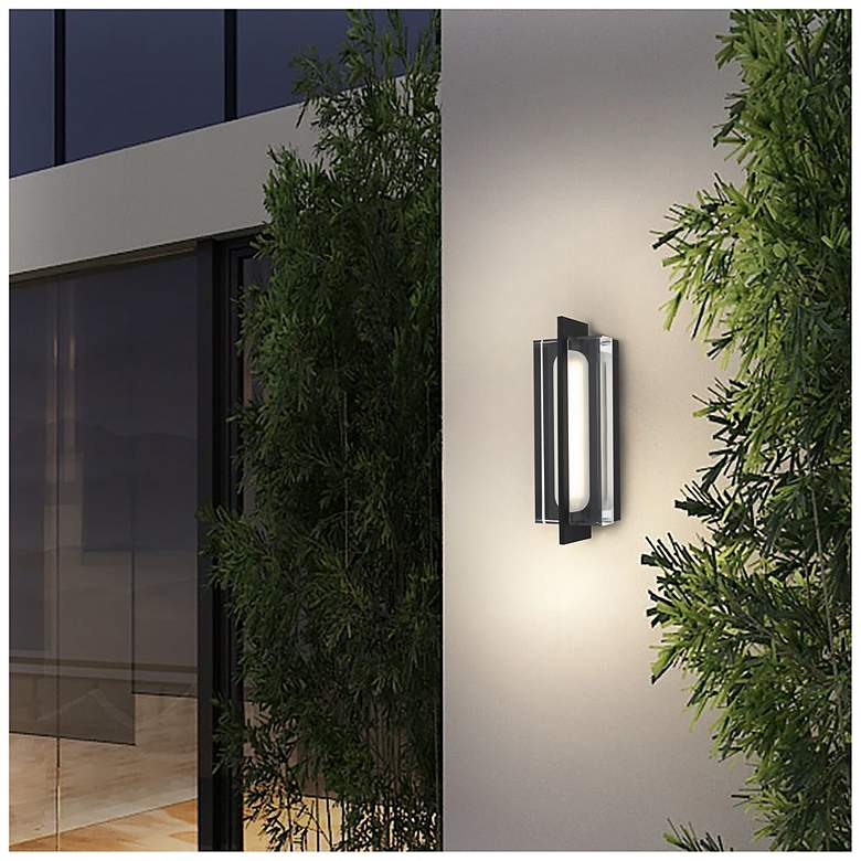 Image 6 Alteck Avani 14 1/2" High Sand Black LED Wall Sconce more views