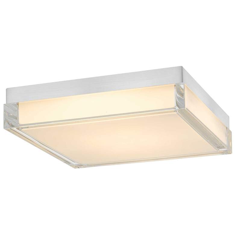 Image 1 Alteck Box 11" Wide Brushed Stainless Steel LED Flush Mount