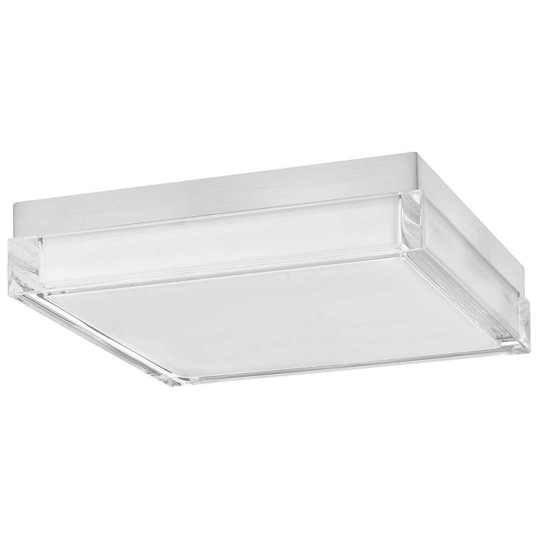 Image 2 Alteck Box 11" Wide Brushed Stainless Steel LED Flush Mount more views