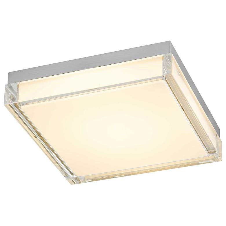 Image 3 Alteck Box 11" Wide Brushed Stainless Steel LED Flush Mount more views