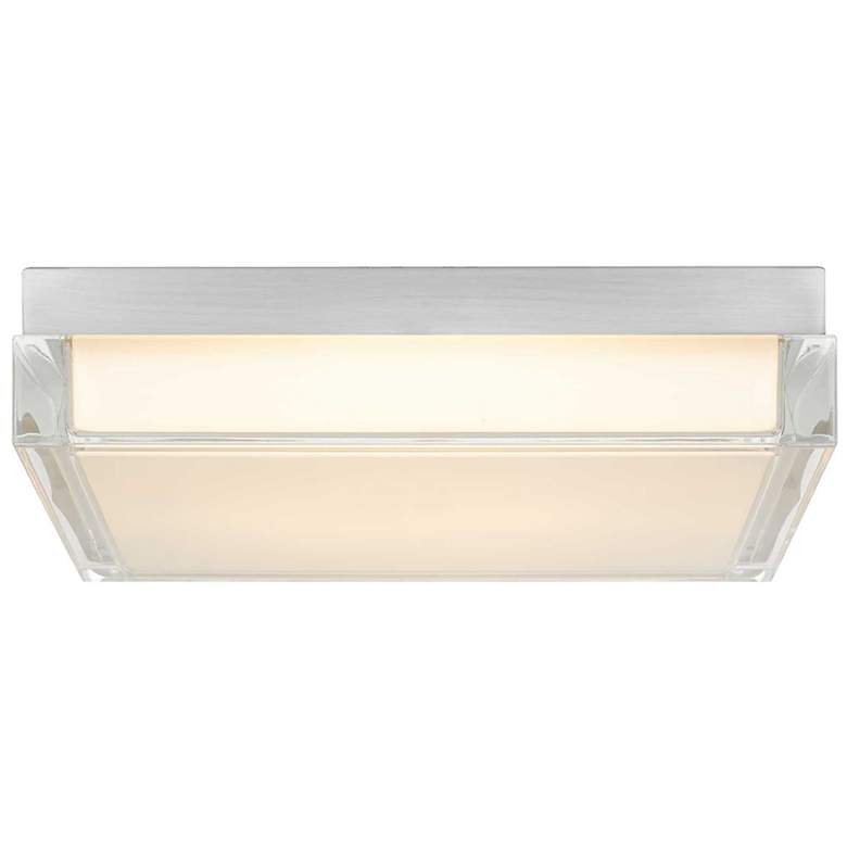 Image 4 Alteck Box 11" Wide Brushed Stainless Steel LED Flush Mount more views