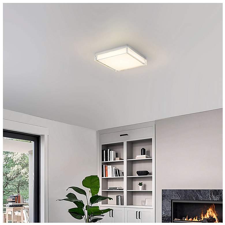 Image 6 Alteck Box 11" Wide Brushed Stainless Steel LED Flush Mount more views