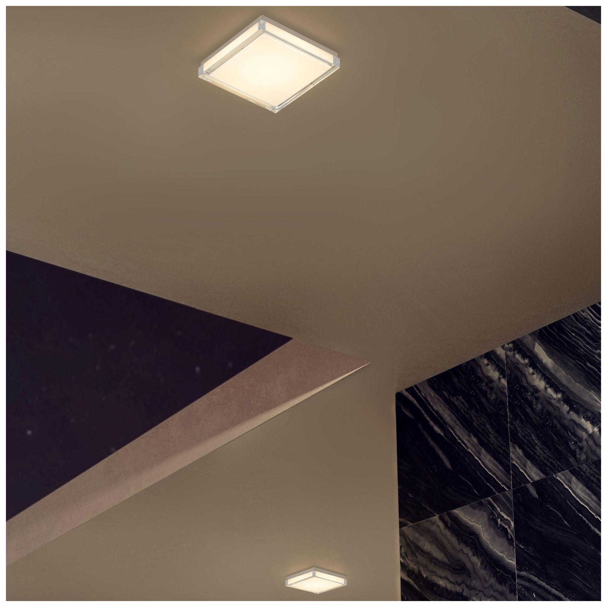 Alteck Box 11" Wide Brushed Stainless Steel LED Flush Mount