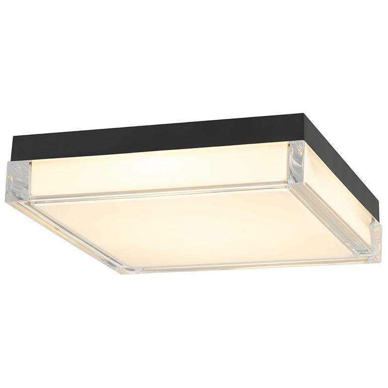 Image 1 Alteck Box 11" Wide Sand Black LED Flush Mount