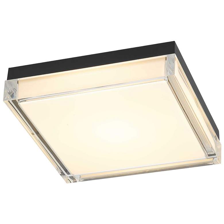 Image 3 Alteck Box 11" Wide Sand Black LED Flush Mount more views