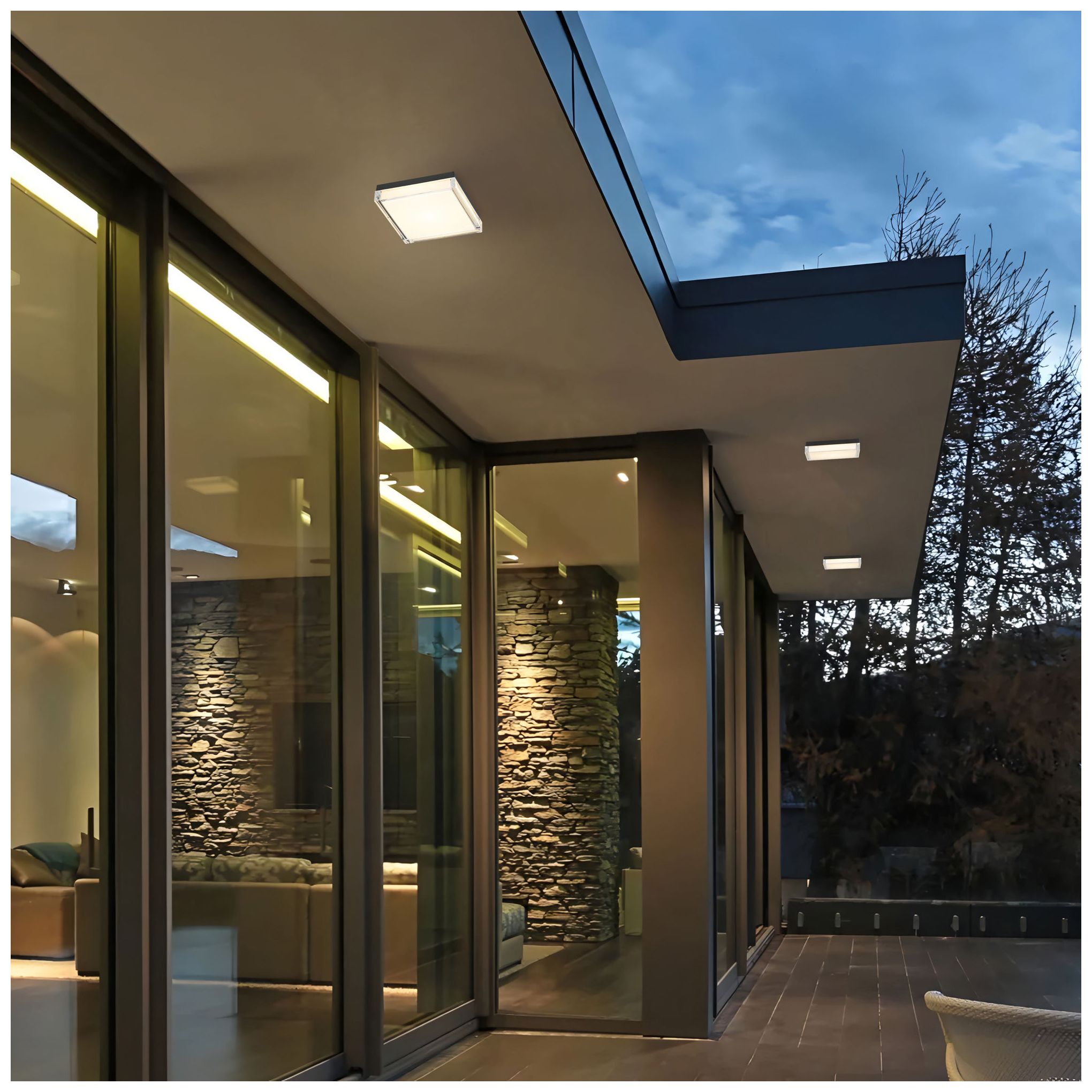 Alteck Box 11" Wide Sand Black LED Flush Mount