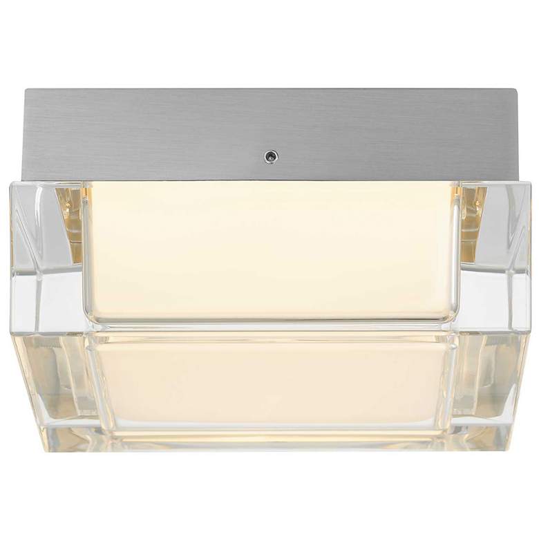 Image 3 Alteck Box 5" Wide Brushed Stainless Steel LED Flush Mount more views