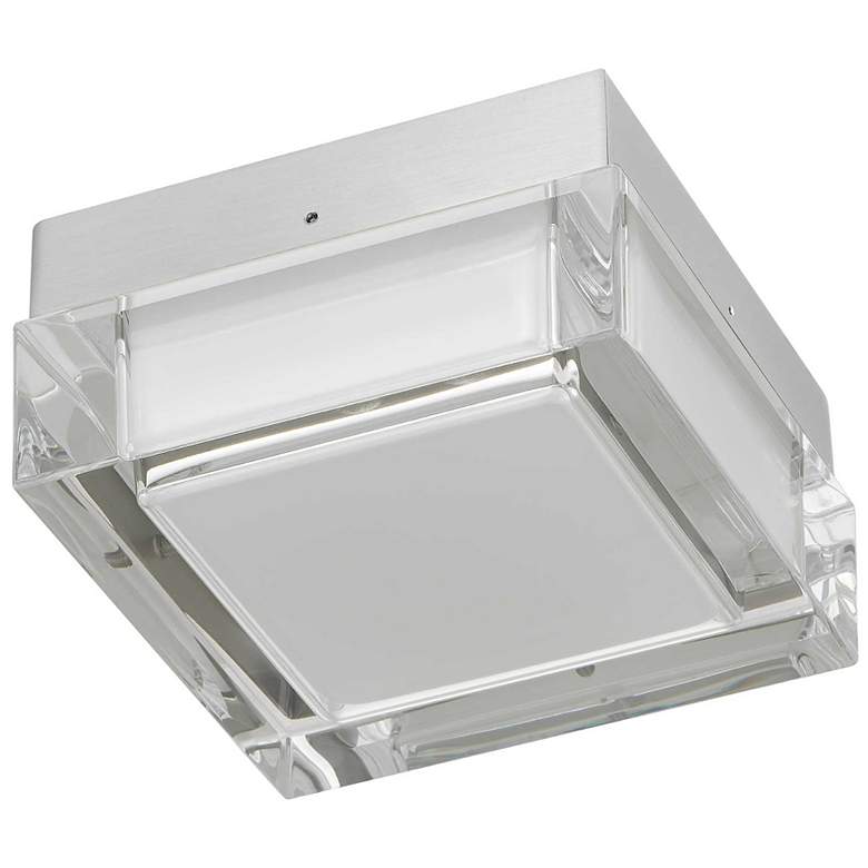 Image 4 Alteck Box 5" Wide Brushed Stainless Steel LED Flush Mount more views