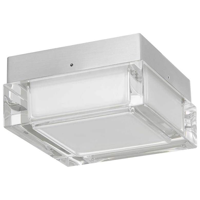 Image 5 Alteck Box 5" Wide Brushed Stainless Steel LED Flush Mount more views