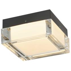 Alteck Box 5" Wide Sand Black LED Flush Mount