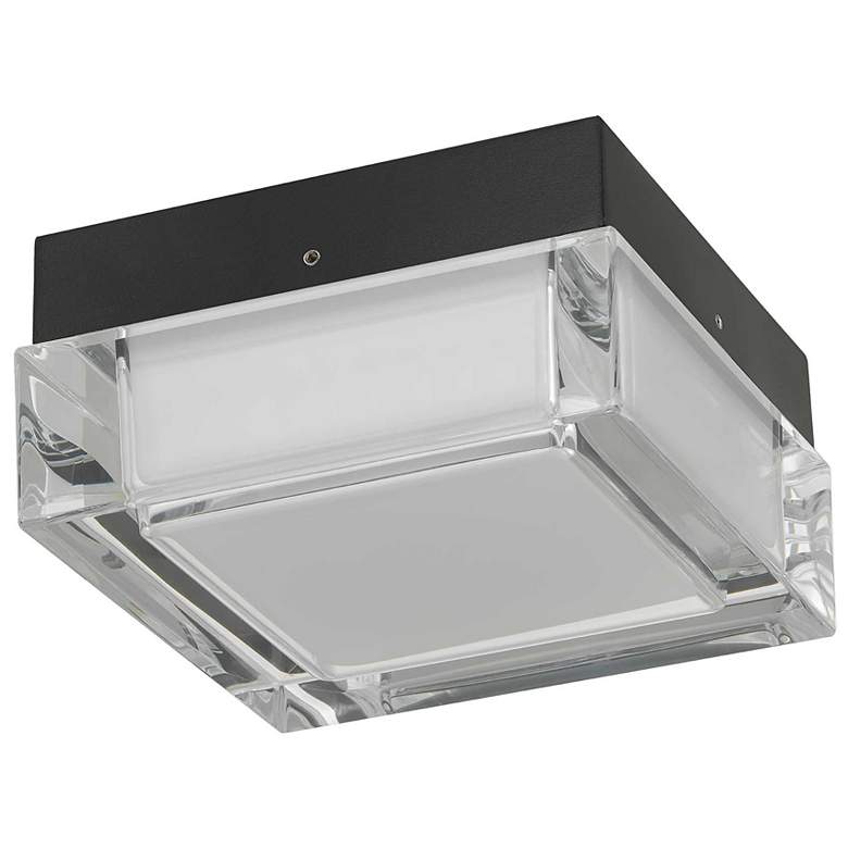 Image 2 Alteck Box 5" Wide Sand Black LED Flush Mount more views