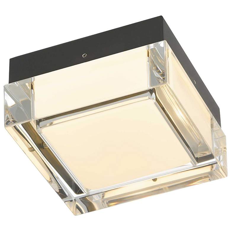 Image 3 Alteck Box 5" Wide Sand Black LED Flush Mount more views
