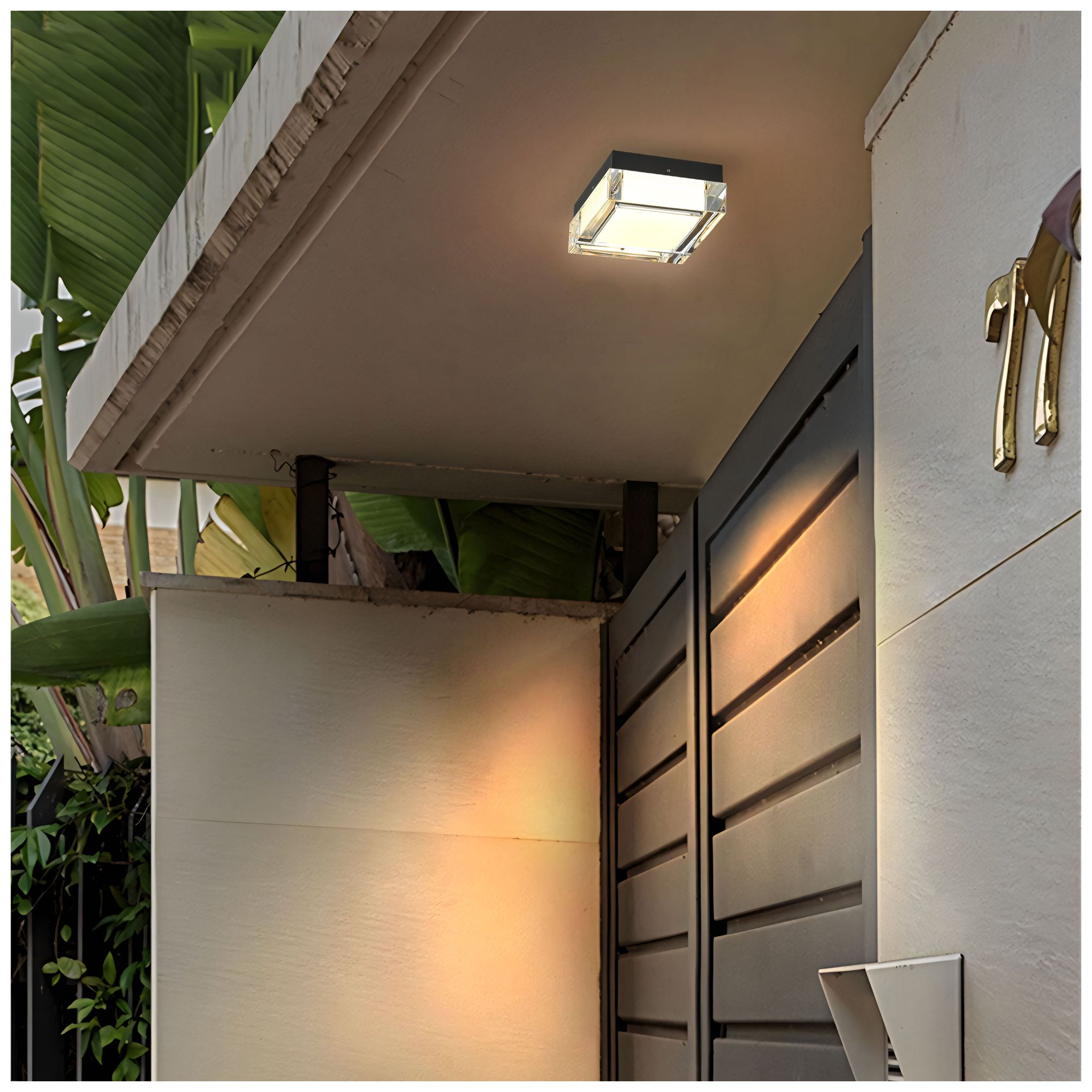 Image 6 Alteck Box 5" Wide Sand Black LED Flush Mount more views