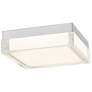 1_Alteck Box 8" Wide Brushed Stainless Steel LED Flush Mount