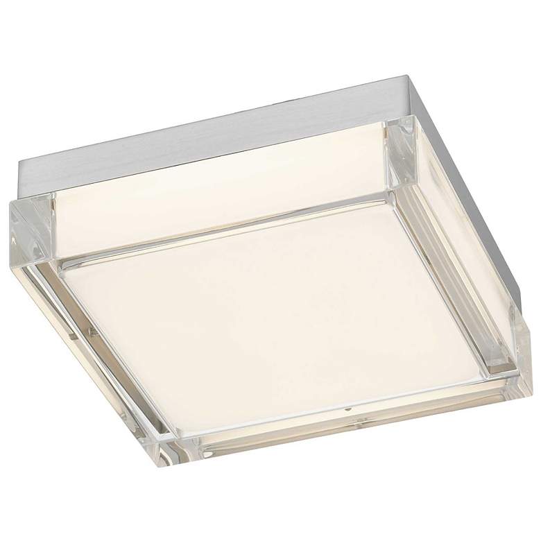 Image 2 Alteck Box 8" Wide Brushed Stainless Steel LED Flush Mount more views