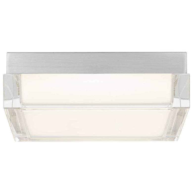 Image 3 Alteck Box 8" Wide Brushed Stainless Steel LED Flush Mount more views