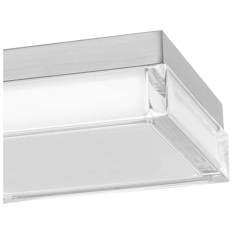 Image 4 Alteck Box 8" Wide Brushed Stainless Steel LED Flush Mount more views