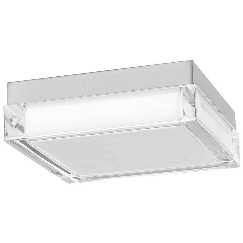 Image 5 Alteck Box 8" Wide Brushed Stainless Steel LED Flush Mount more views