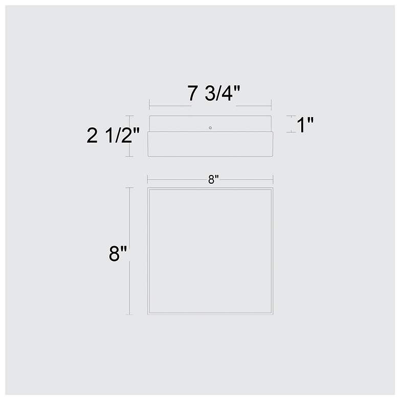 Image 6 Alteck Box 8" Wide Brushed Stainless Steel LED Flush Mount more views