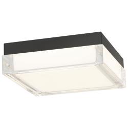 Alteck Box 8" Wide Sand Black LED Flush Mount