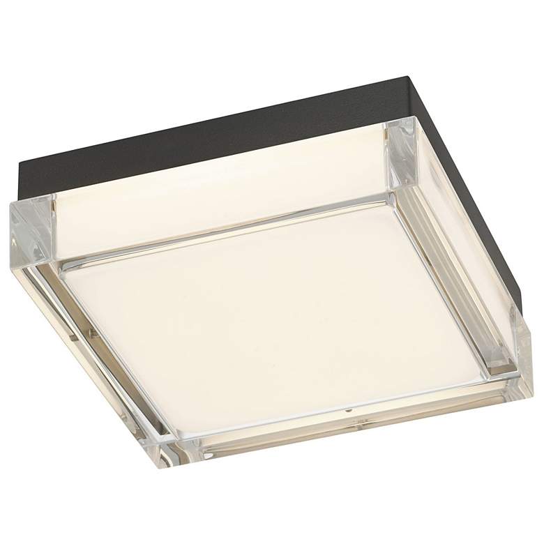 Image 3 Alteck Box 8" Wide Sand Black LED Flush Mount more views