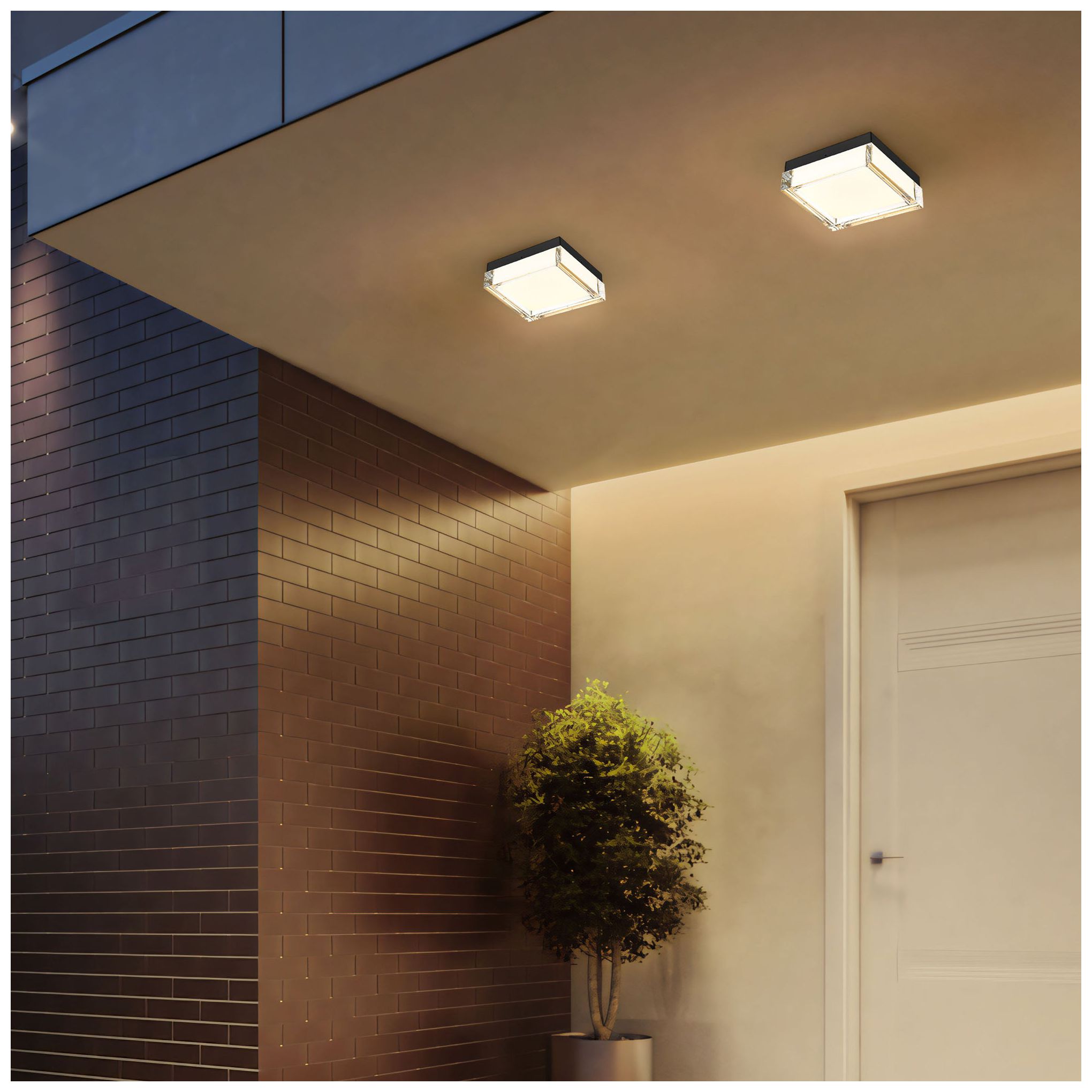 Image 6 Alteck Box 8" Wide Sand Black LED Flush Mount more views