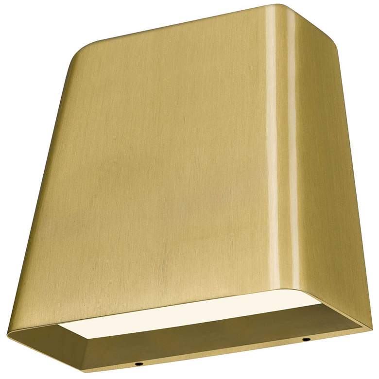 Image 1 Alteck Bull 5 1/2" Wide Brushed Brass LED Wall Sconce