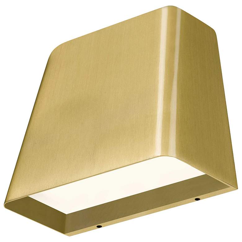 Image 5 Alteck Bull 5 1/2" Wide Brushed Brass LED Wall Sconce more views