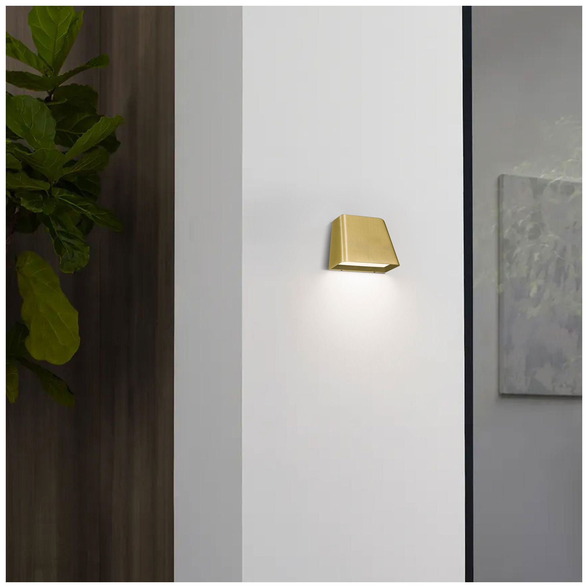Alteck Bull 5 1/2" Wide Brushed Brass LED Wall Sconce