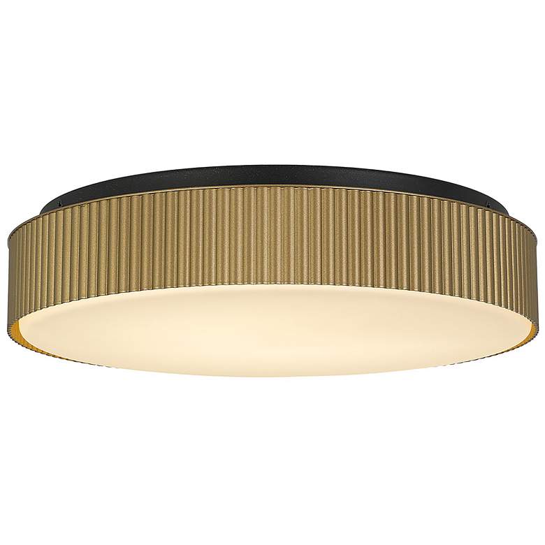 Image 1 Alteck Channel 13" Painted Brass LED Flush Mount