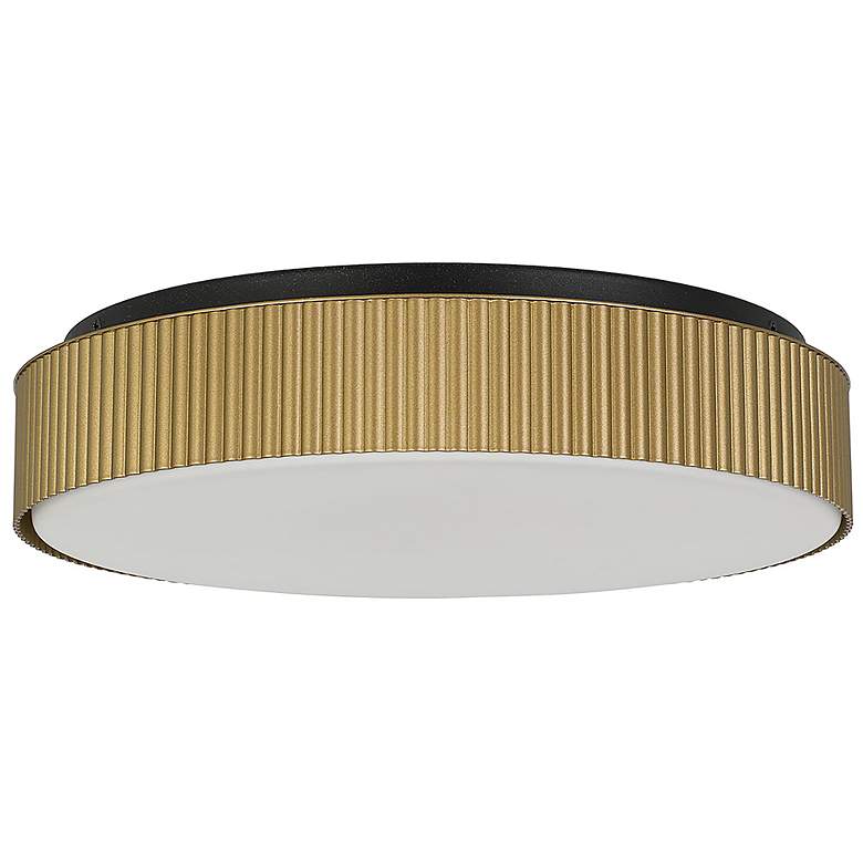 Image 2 Alteck Channel 13" Painted Brass LED Flush Mount more views