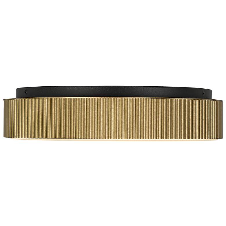 Image 3 Alteck Channel 13" Painted Brass LED Flush Mount more views