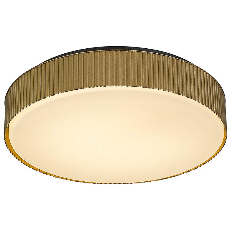 Image 4 Alteck Channel 13" Painted Brass LED Flush Mount more views