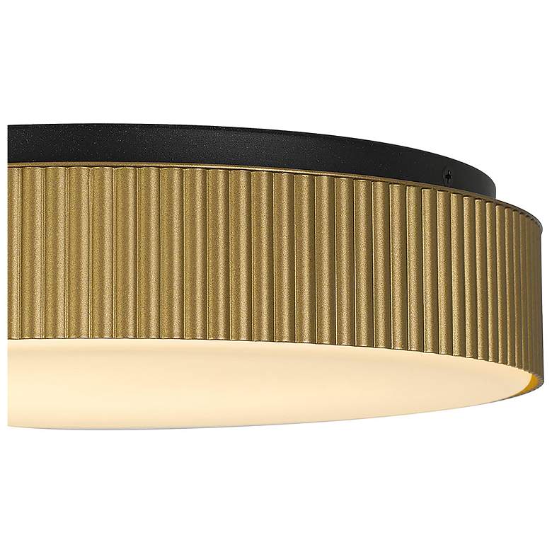 Image 5 Alteck Channel 13" Painted Brass LED Flush Mount more views