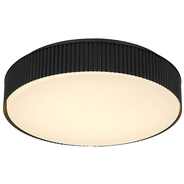 Image 4 Alteck Channel 13" Sand Black LED Flush Mount more views