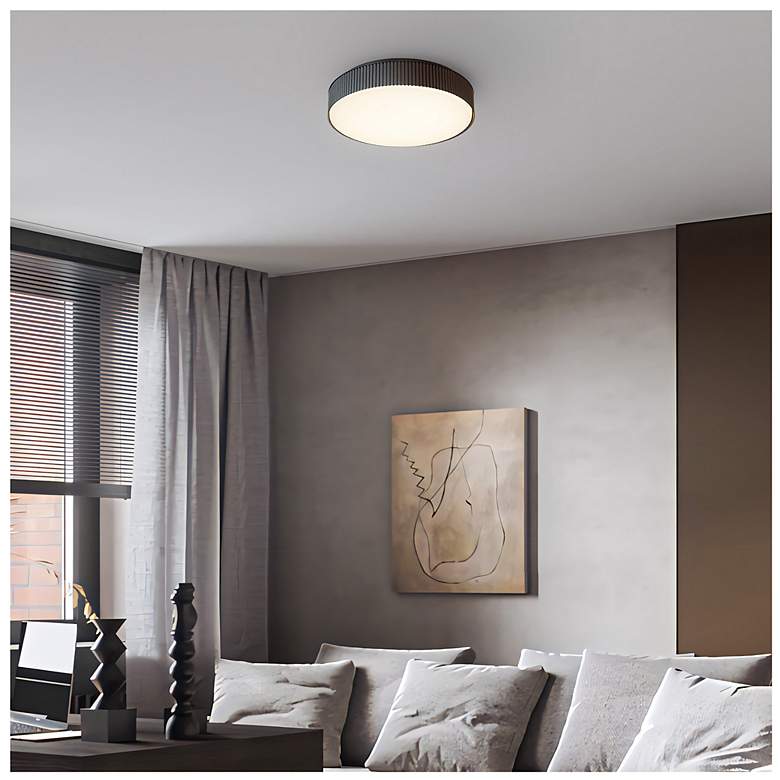 Image 7 Alteck Channel 13" Sand Black LED Flush Mount more views
