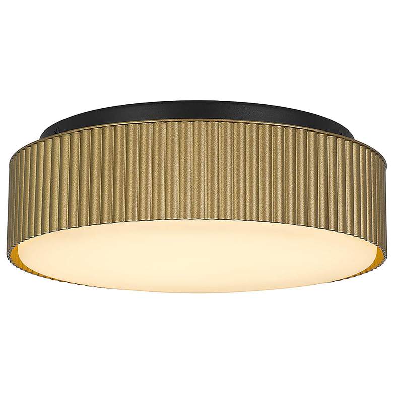 Image 1 Alteck Channel 9" Painted Brass LED Flush Mount