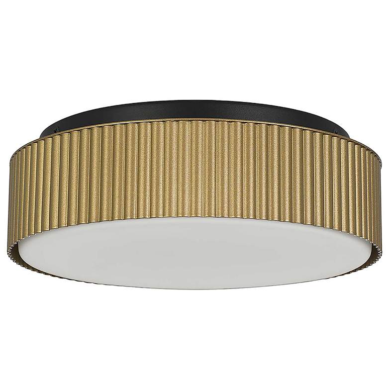 Image 2 Alteck Channel 9" Painted Brass LED Flush Mount more views