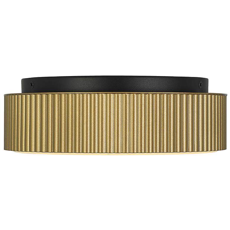Image 3 Alteck Channel 9" Painted Brass LED Flush Mount more views