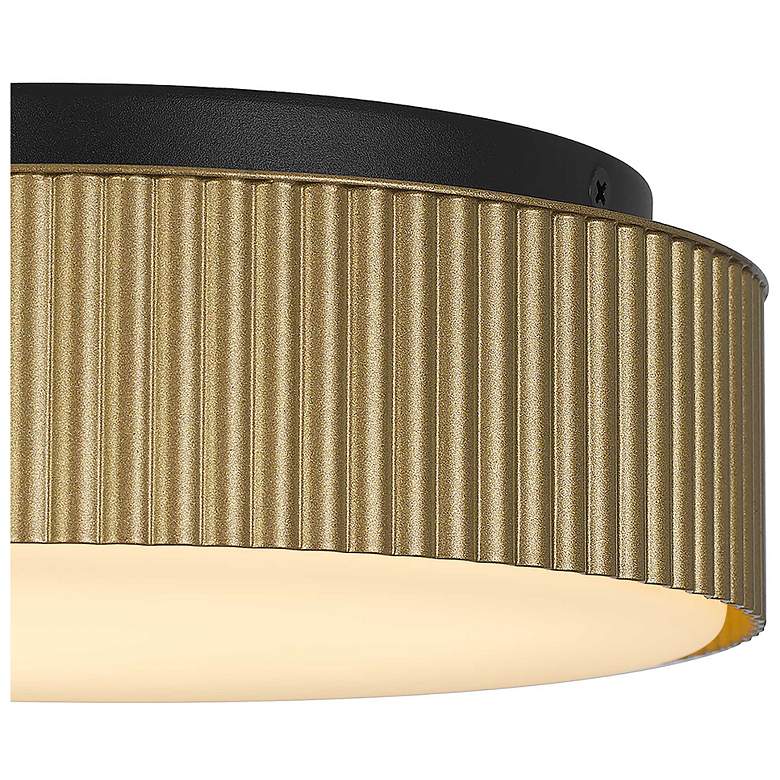Image 5 Alteck Channel 9" Painted Brass LED Flush Mount more views