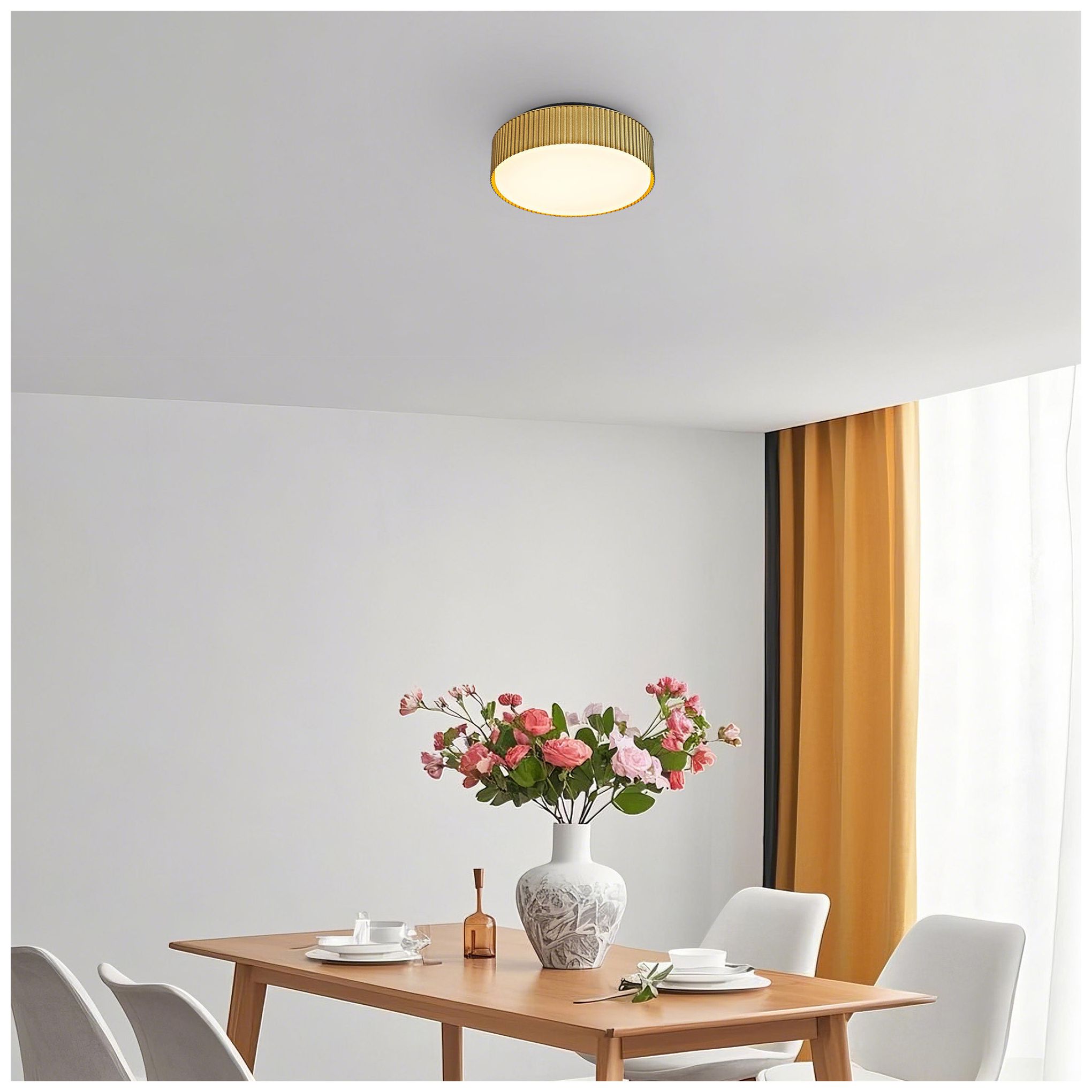 Alteck Channel 9" Painted Brass LED Flush Mount