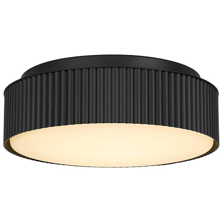 Image 1 Alteck Channel 9" Sand Black LED Flush Mount
