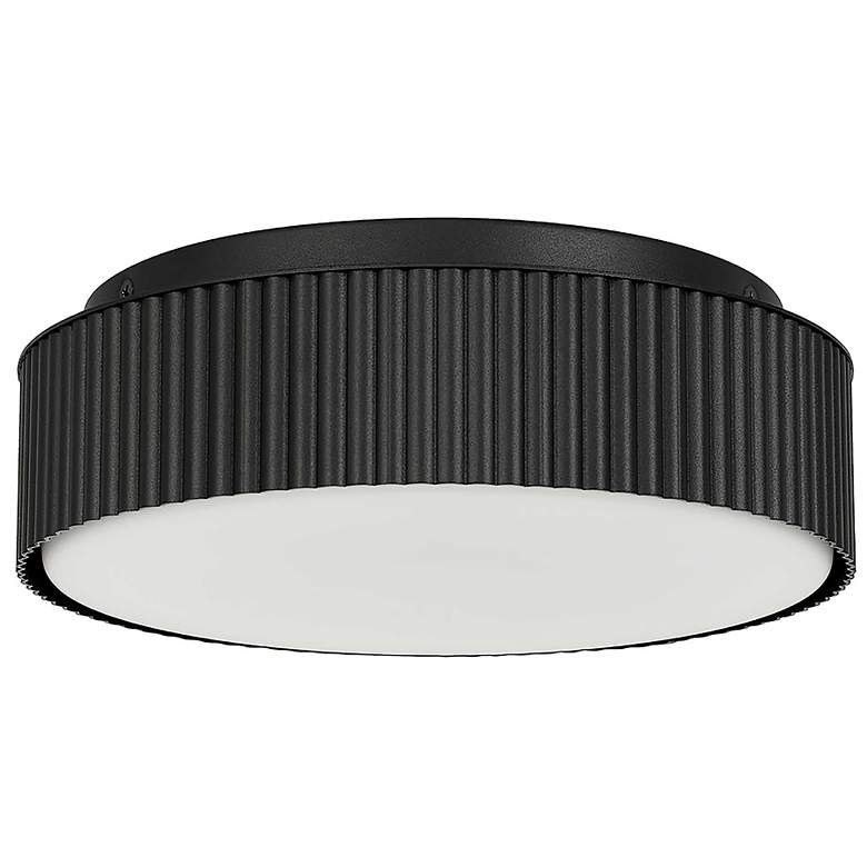 Image 2 Alteck Channel 9" Sand Black LED Flush Mount more views