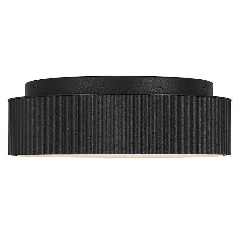 Image 3 Alteck Channel 9" Sand Black LED Flush Mount more views